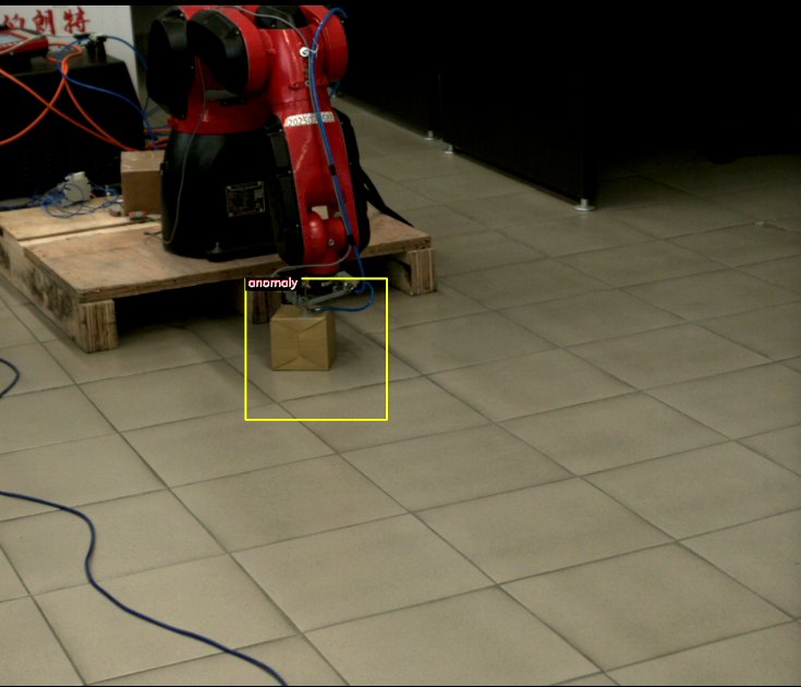 Industrial robot with camera on test stand